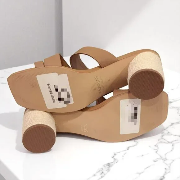 NWOT Kaanas Topaz Toe Ring Strappy Heel Sandal